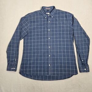 Apolis Global Citizen Mens Button-Up Shirt Size XXL Blue White Windowpane